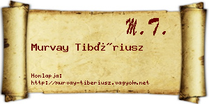 Murvay Tibériusz névjegykártya